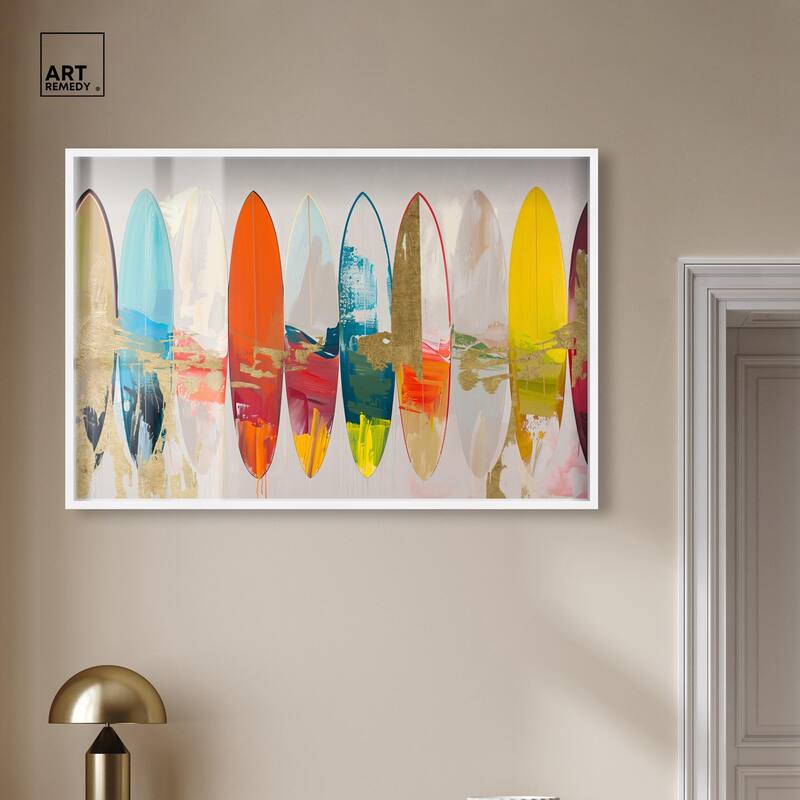 Surfboard Horizons II Shadowbox by Art Remedy
