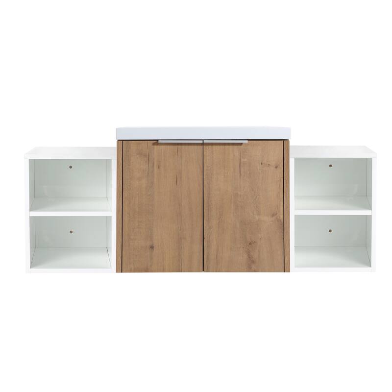 ARTCHIRLY 24/36/48/60/72/84 Inch Bathroom Vanity with Sink, Floating Bathroom Vanity with Soft Close Door and Shelf