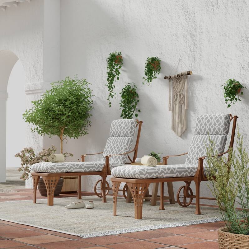 72" x 22" Outdoor Chaise Lounge Cushion with Ties and Loop - 72'' L x 22'' W x 3.5'' H - Chauncey Pumice