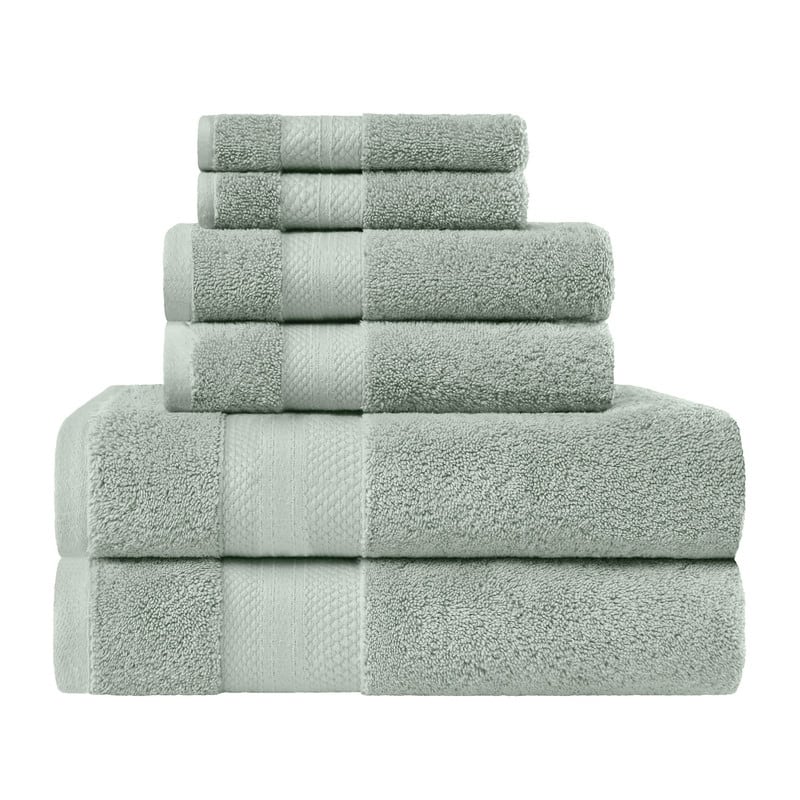 Superior Aria Turkish Cotton 6 Piece Plush Towel Set Ultra Soft, Highly Absorbent Luxury Bath Towels