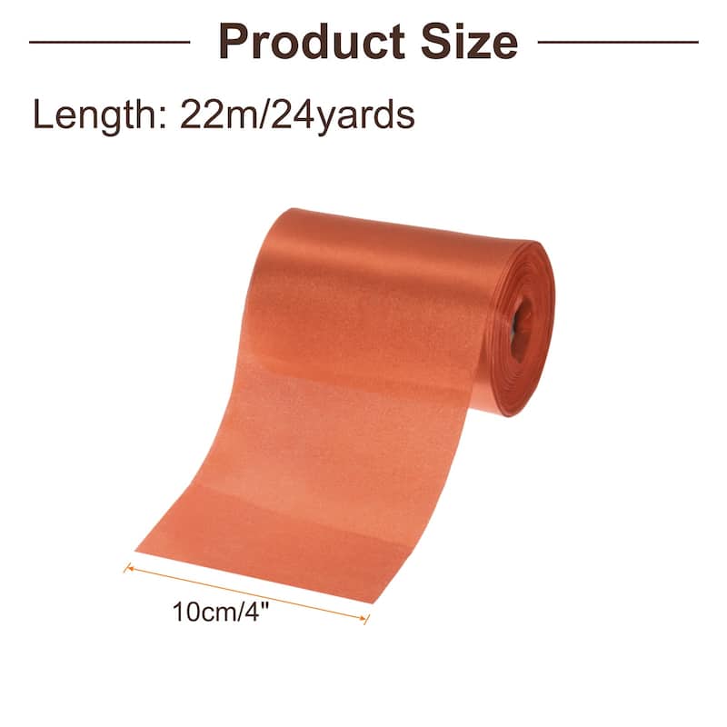 4 Inches x 24 Yards Satin Ribbon for Gift Decoration - Embroidery Color