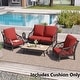 preview thumbnail 57 of 128, 21 W x 22 D in. Deep Seat Outdoor Cushion Set by Crestlive Products 4-Seater - CHILI