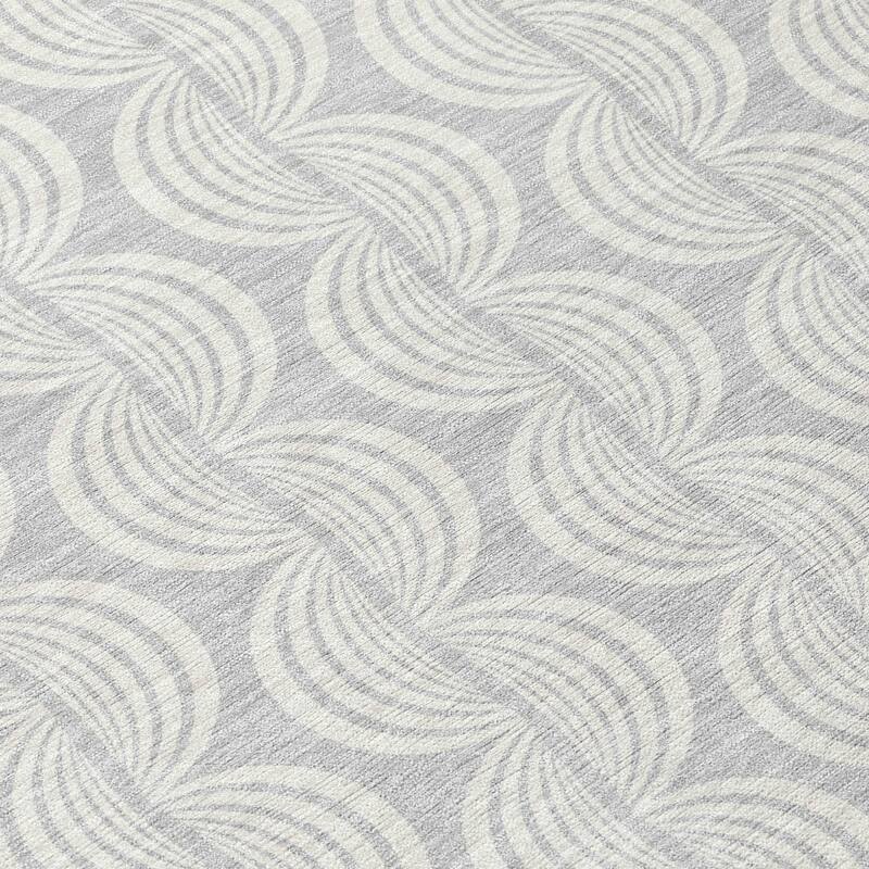Machine Washable Indoor/ Outdoor Wavy Modern Chantille Rug