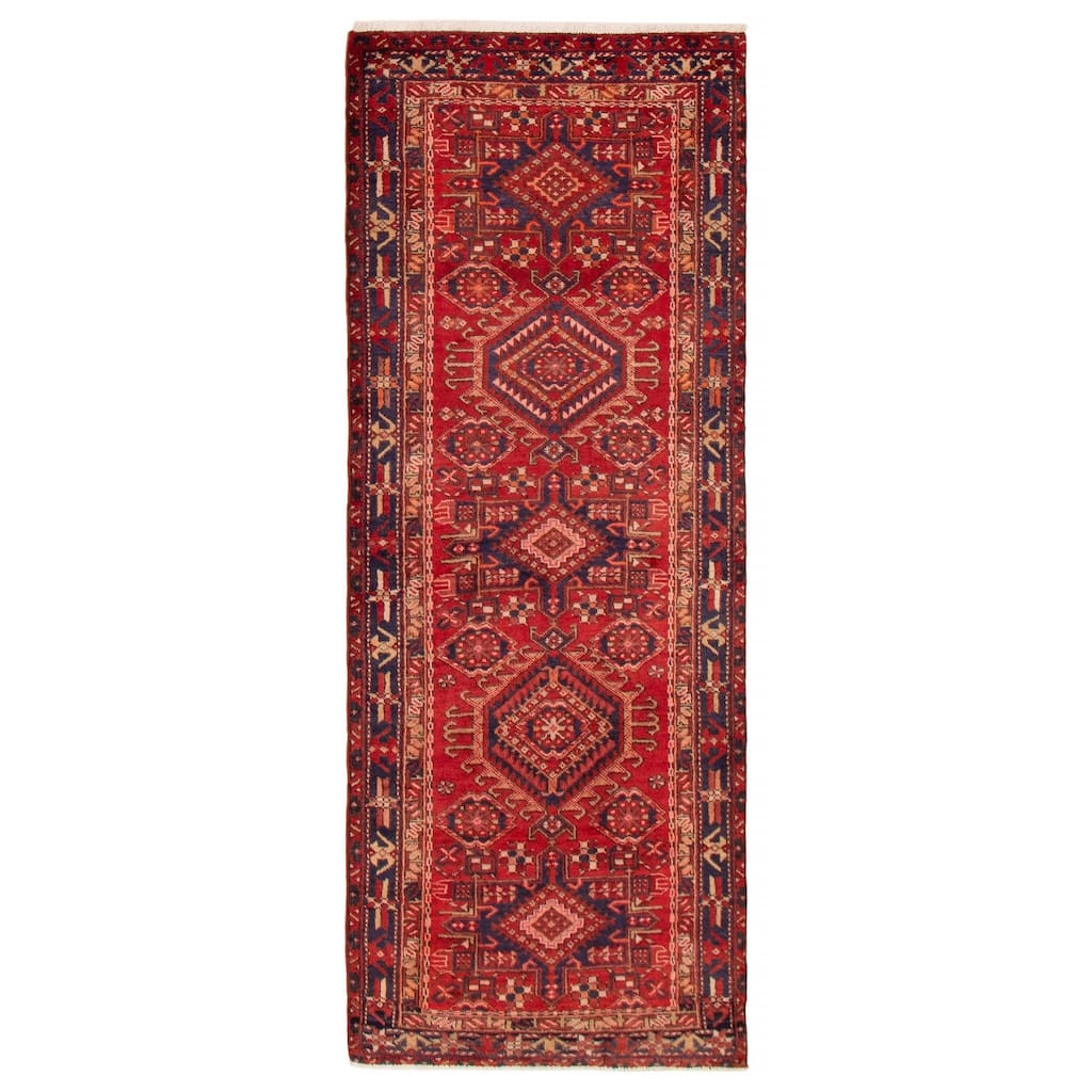 ECARPETGALLERY Hand-knotted Anadol Red Wool Rug - 3'4 x 8'4