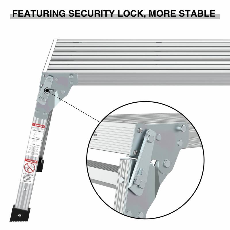40"Aluminum Work Platform Bench, Portable Folding Ladder