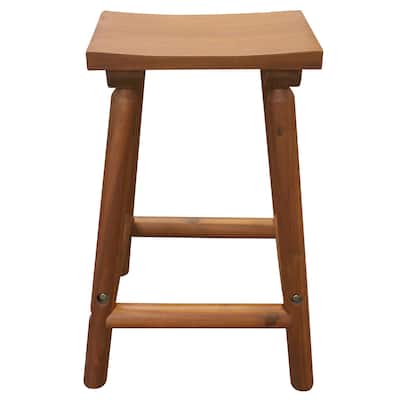 Leigh Country Amber-Log Series Bar Saddle Stool - Brown