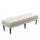 preview thumbnail 10 of 13, Porthos Home Juna Fabric Accent Bench with Rubberwood Legs and Wheels Beige