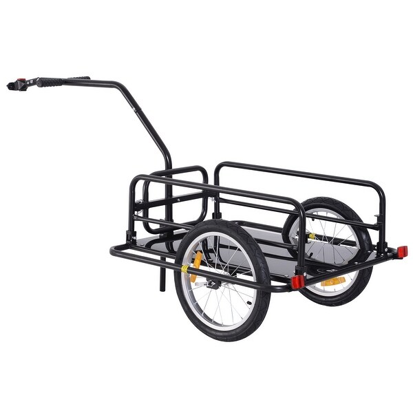 Aosom Folding Bike Cargo Trailer Cart with Seat Post Hitch On Sale Bed Bath Beyond 28303270