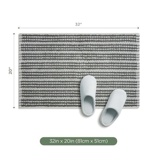 dimension image slide 2 of 5, Martex Restore Cotton Bath Rug Soft Absorbent Quick-Dry Stripe