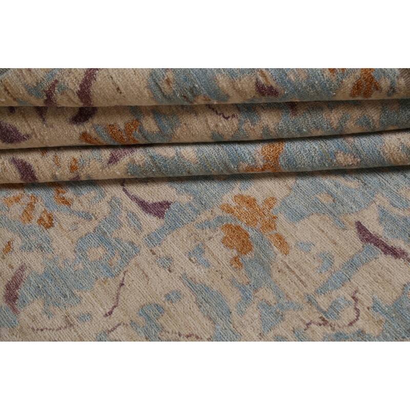 Vegetable Dye Abstract Oriental Living Room Area Rug Wool Hand-knotted - 8'9" x 11'11"