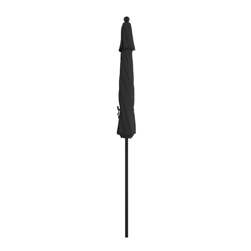 California Umbrella 9' Rd. Aluminum Frame, Fiberglass Rib Market Umbrella, Push Open, Bronze Finish, Pacifica Fabric