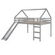 preview thumbnail 16 of 25, Contemporary Style Full Size Loft Bed with Slide, House Bed with Slide