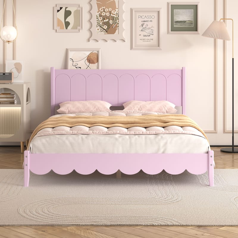Queen Size Wood Platform Bed Frame