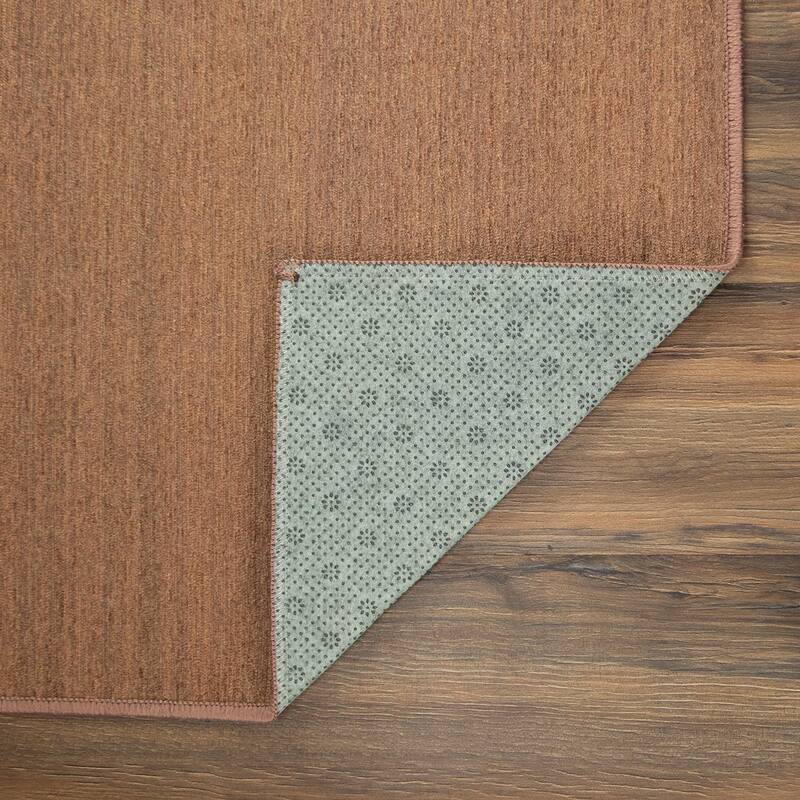 My Magic Carpet Machine Washable Area Rug Solid Espresso