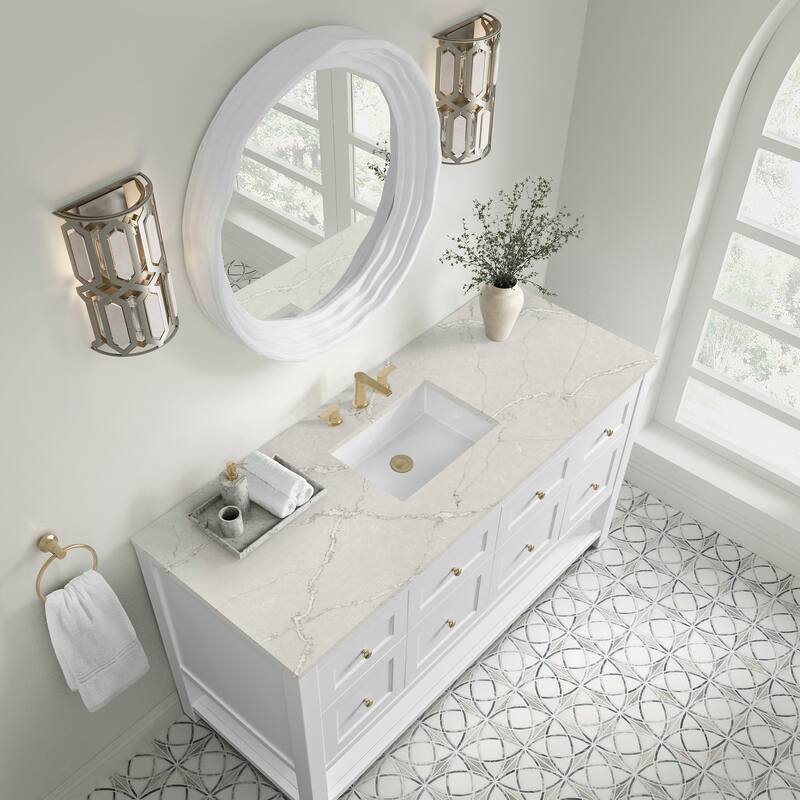 Breckenridge 60" Single Vanity, Bright White, w/FreePower Wireless Charger