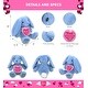 preview thumbnail 2 of 3, DolliBu Mother’s Day Super Soft Plush Baby Blue Rabbit With Pink Heart - 8 inches