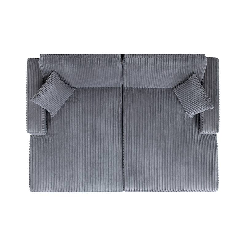 Jennifer Taylor Home Goliath 86" Oversized Double Chaise Lounge Sofa Bed, Carbon Gray Corduroy