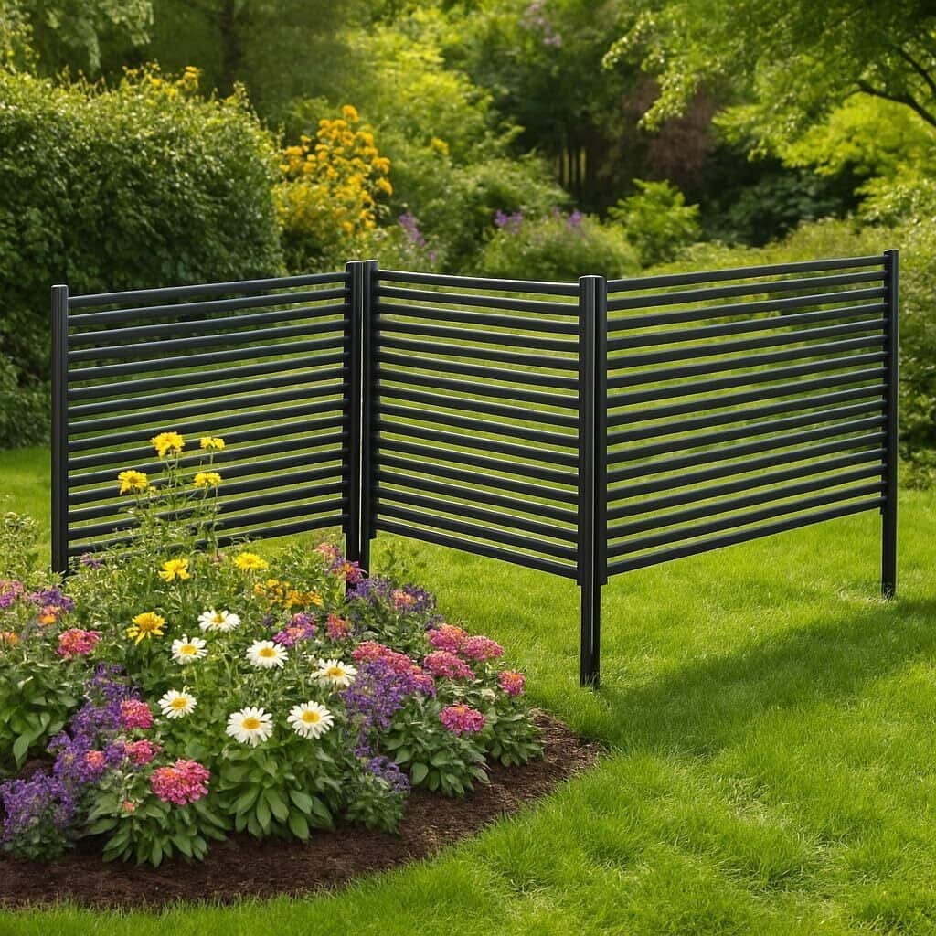 3-Panel Outdoor Privacy Screen Decorative Fence for Flower Beds, Patio, Backyard, Vegetable Gardens
