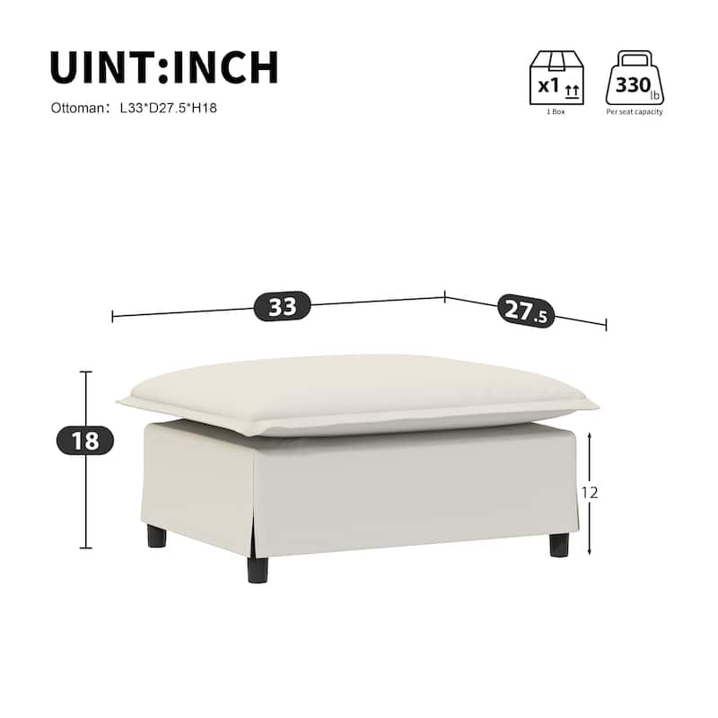 33*27.5" Ottoman Module for Modular Sectional Sofa,Wide Seat,Chenille,