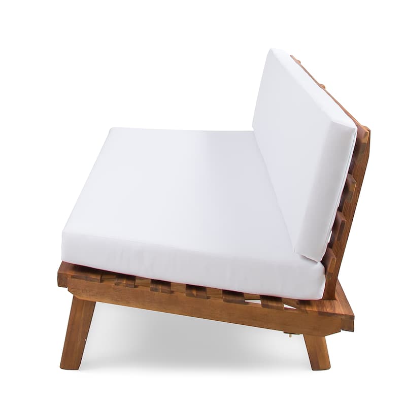 Roomfitters 2-Seater Sofa Left/Right Side with Acacia Wood Frame and Cushions