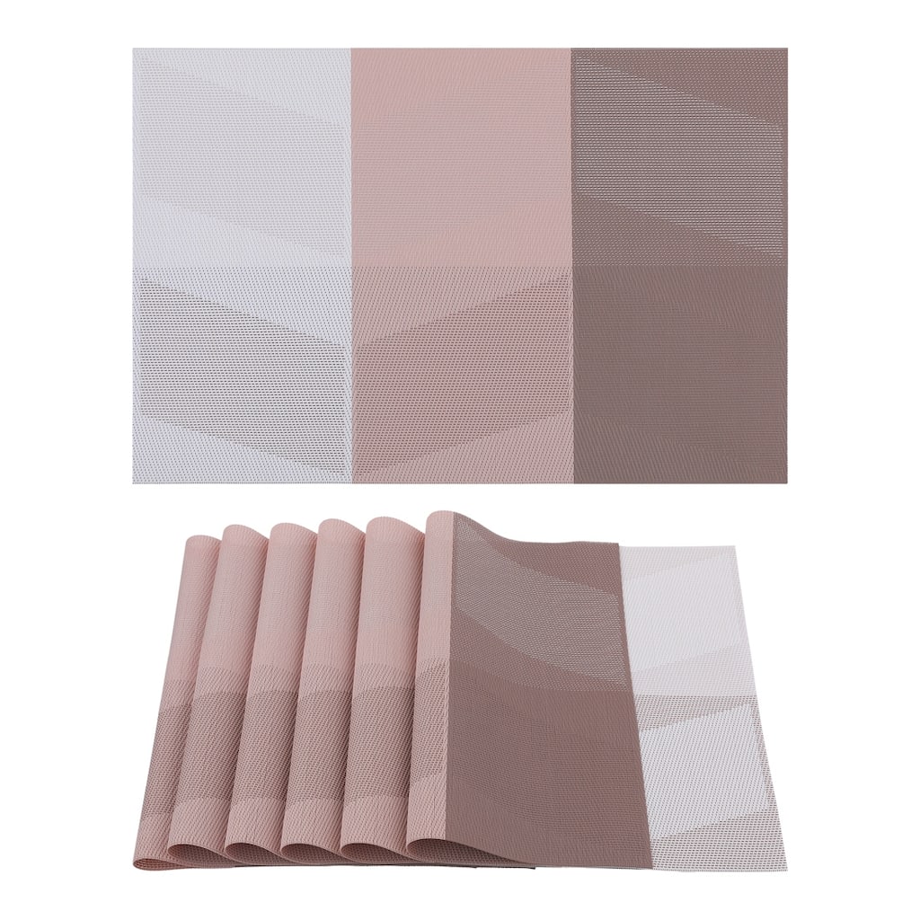 Set of 6 PVC Placemats for Kitchen Dining Table Decor Heat-resistant Table Placemats Wipeable Table Mat - 18*12in