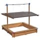 preview thumbnail 3 of 4, Wooden Children's Sandbox with Retractable Roof 4.66 ft. W x 4.66 ft. L x 4.33 ft. H