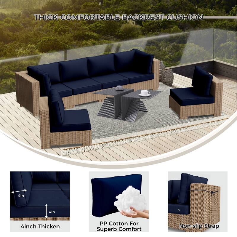 14 Piece Outdoor Furniture Replacement Cushions,Patio Seat Cushions