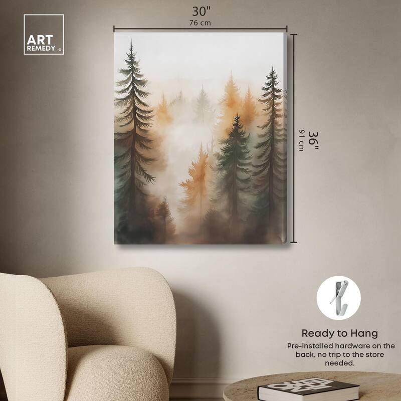 Misty Pines II Canvas by Art Remedy, Gallery Wrapped