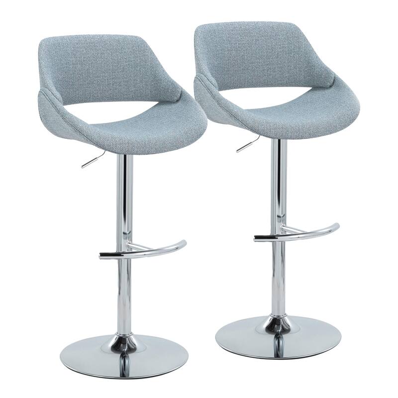Silver Orchid Svellingen Adjustable Bar Stool with Rounded T Footrest - Set of 2