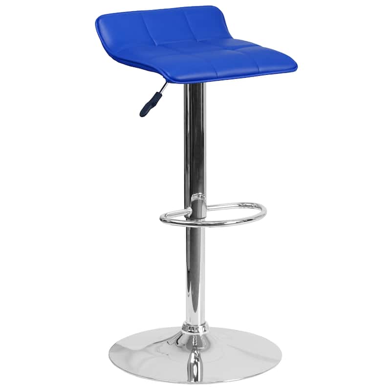 Contemporary Vinyl Adjustable Height Bar Stool - 34.5 to 43"