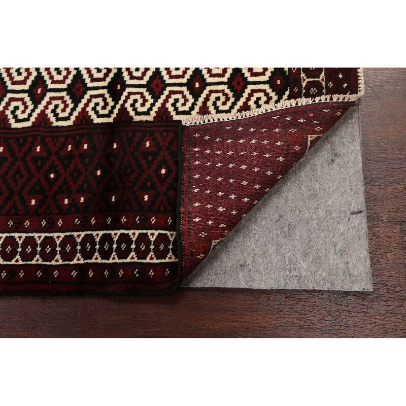 Geometric Balouch Persian Traditional Wool Area Rug Hand-knotted - 2'10" x 3'9"