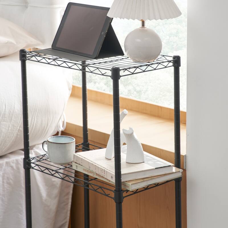 Suprima® Adjustable Shelving - Stainless Steel Nightstand by DormCo