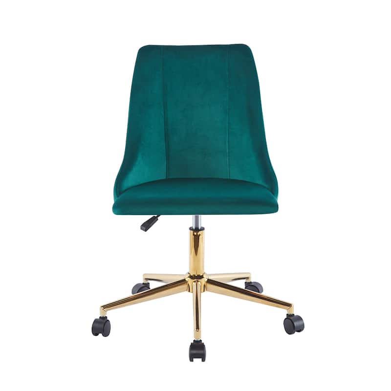 Porthos Home Rae Office Chair, Velvet Upholstery, Gold Chrome Legs