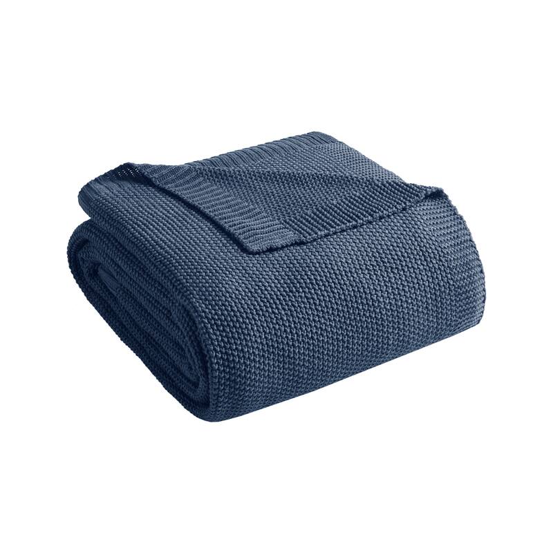 INK+IVY Bree Solid Reversible Knit Blanket