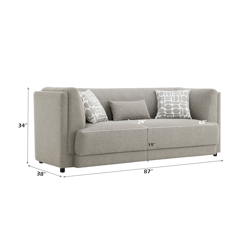 Modern Chenille Sofa with 3 Pillows