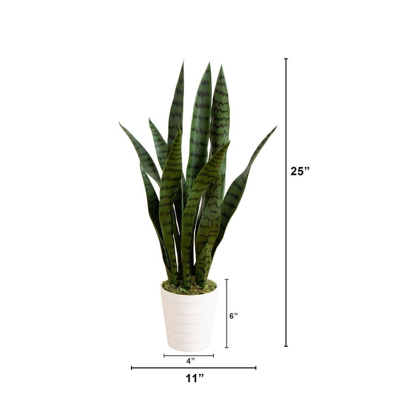 Sansevieria Artificial Plant with Planter - 2' - Green