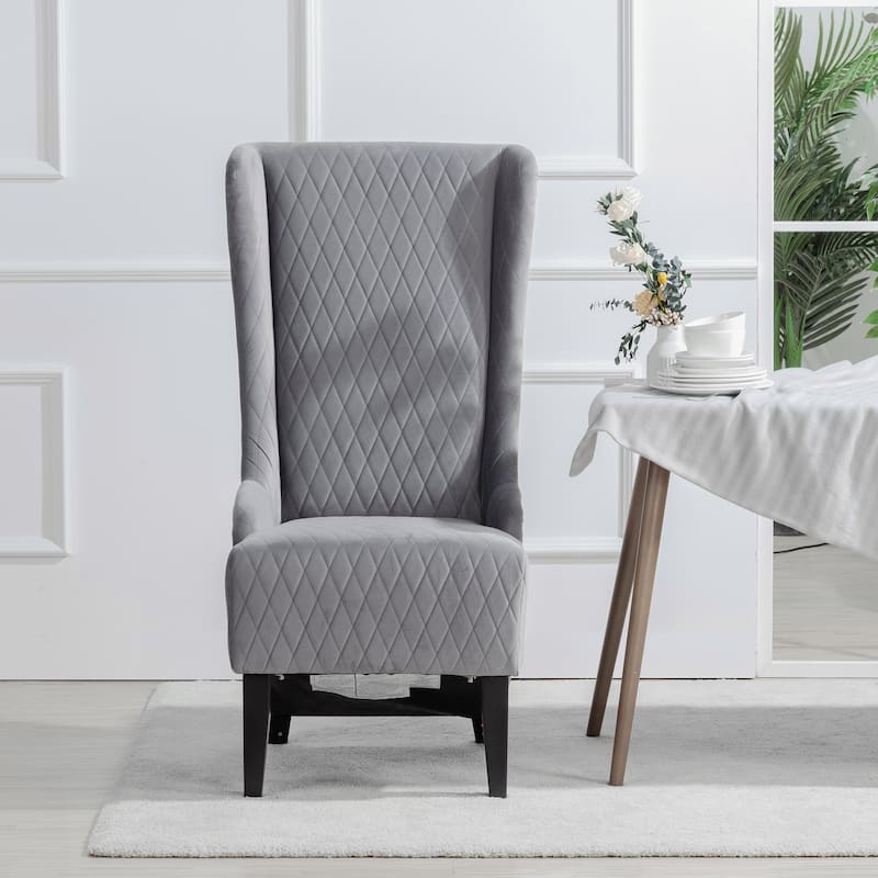 Gray 23.03" High Back Accent Chair with Solid Frame