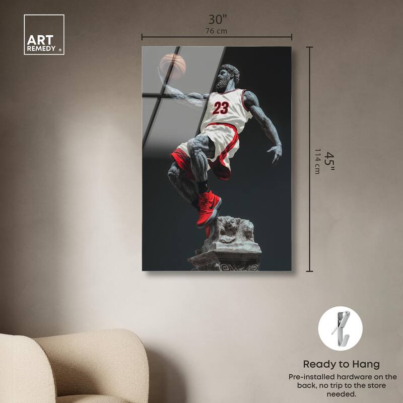 Basketball White Uniform Acrylic by Art Remedy, Ready to Hang