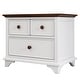 preview thumbnail 5 of 4, White+Walnut Wooden Two-Drawer Nightstand for Kids' Room