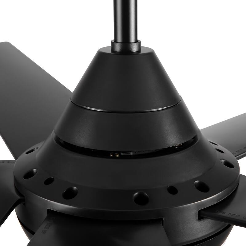 YUHAO 48 in. LED Indoor Matte Black Ceiling Fan with Integrated Light Kit and Remote Control