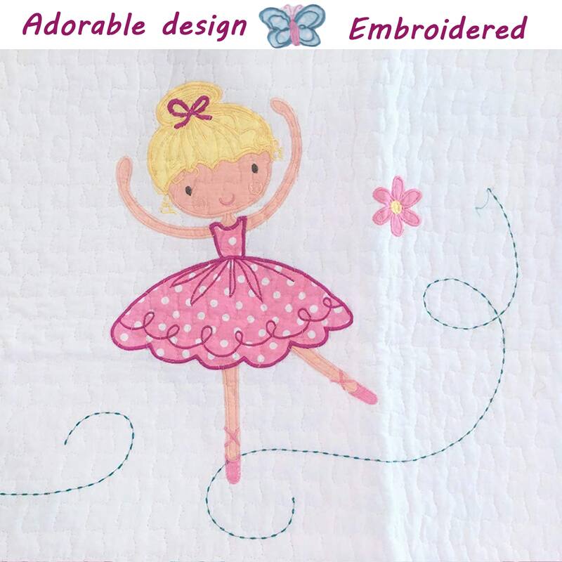 Cozy Line Ballerina Patchwork Reversible Cotton Bedding Quilt Set