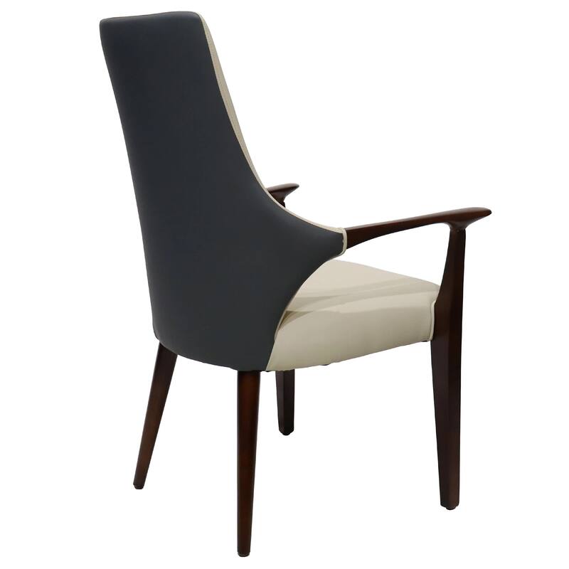 Elm Leather Dining Chair with Ash Wood Legs for Modern Kitchen and Dining Room Accent Arm Chair Set of 4