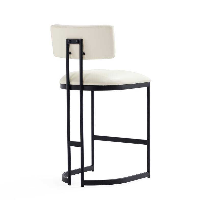 Manhattan Comfort Juno Metal Vegan Leather Counter Stool