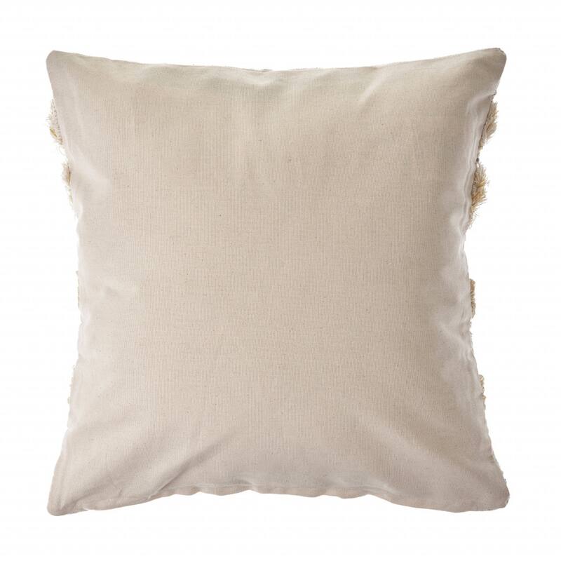 HomeRoots 20" X 20" Cream Gray And Gold 100% Cotton Striped Zippered Pillow