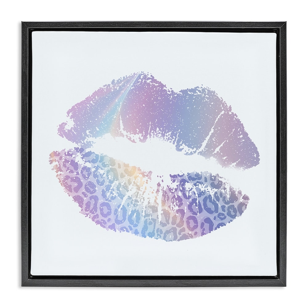 Stupell Purple Rainbow Lipstick Framed Floater Canvas Wall Art Design By Kim Allen