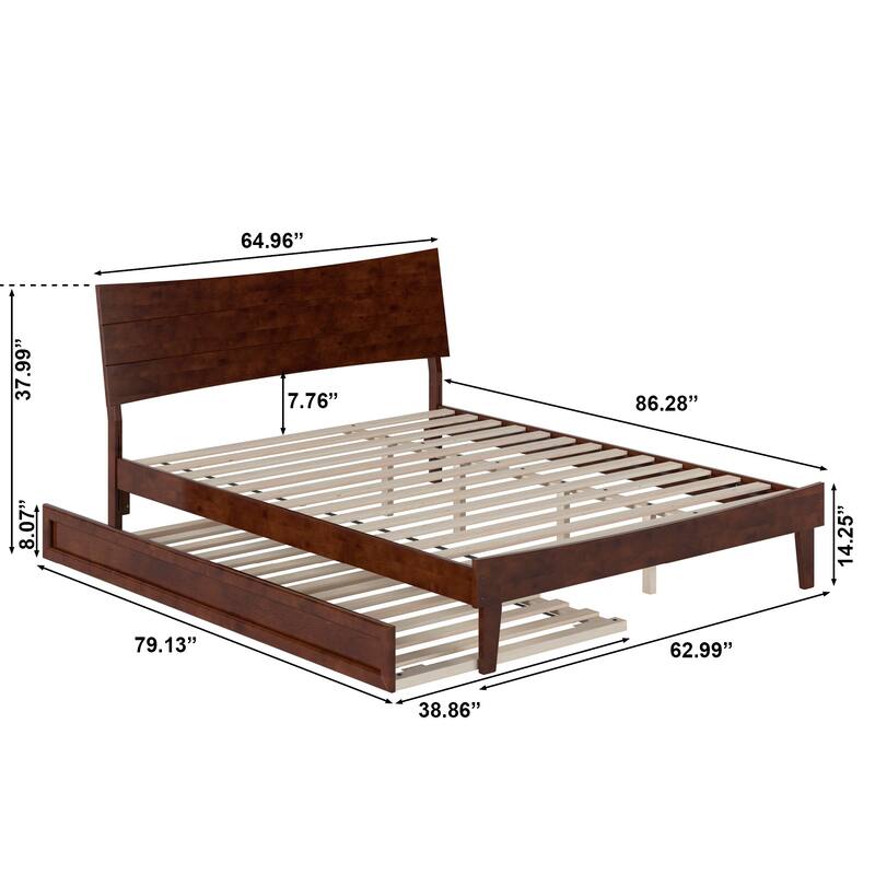 Phoenix Wood Platform Bed with Trundle