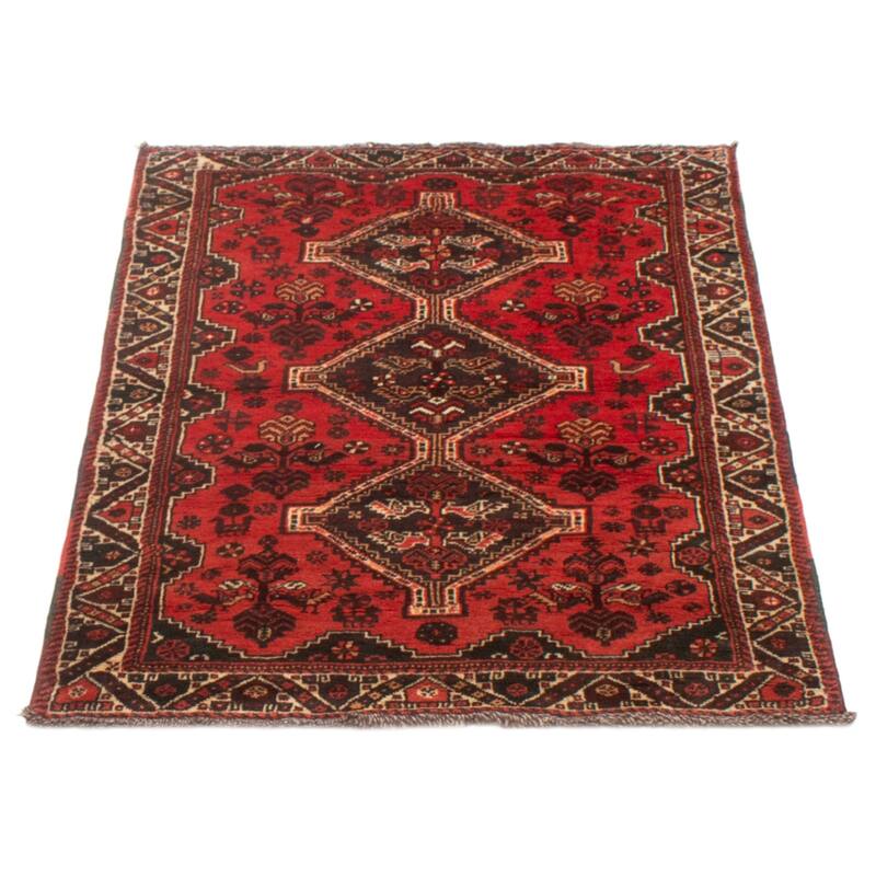 ECARPETGALLERY Hand-knotted Melis Vintage Red Wool Rug - 3'9 x 5'4