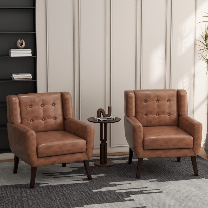 Cotton/ Linen Look Fabric Modern Accent Chair Armchair