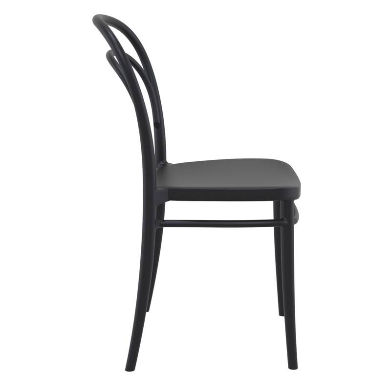 33.5" Black Patio Armless Stackable Dining Chair