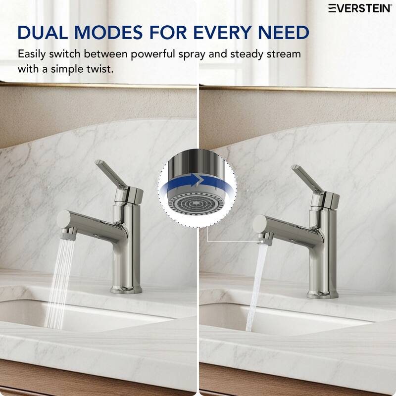 Single Handle Single Hole Bathroom Faucet with Pop‑Up Drain